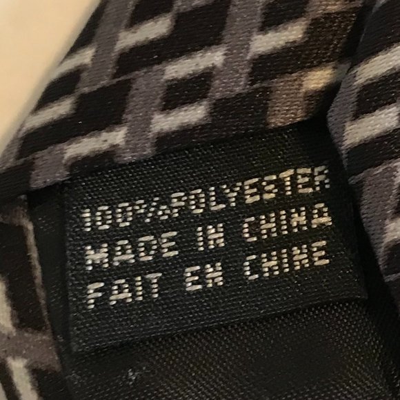 George Stain Resistant Grey and Black Patterned Men's Tie - Picture 8 of 8